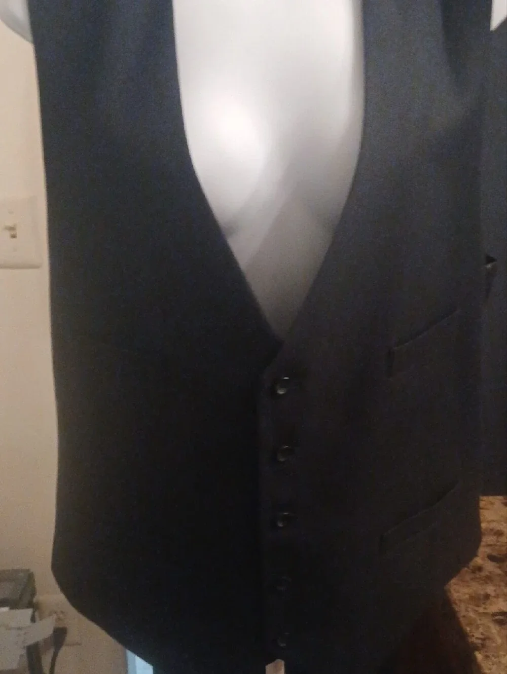 Kenneth Cole Reaction Black Men's Five-Button Dress Vest